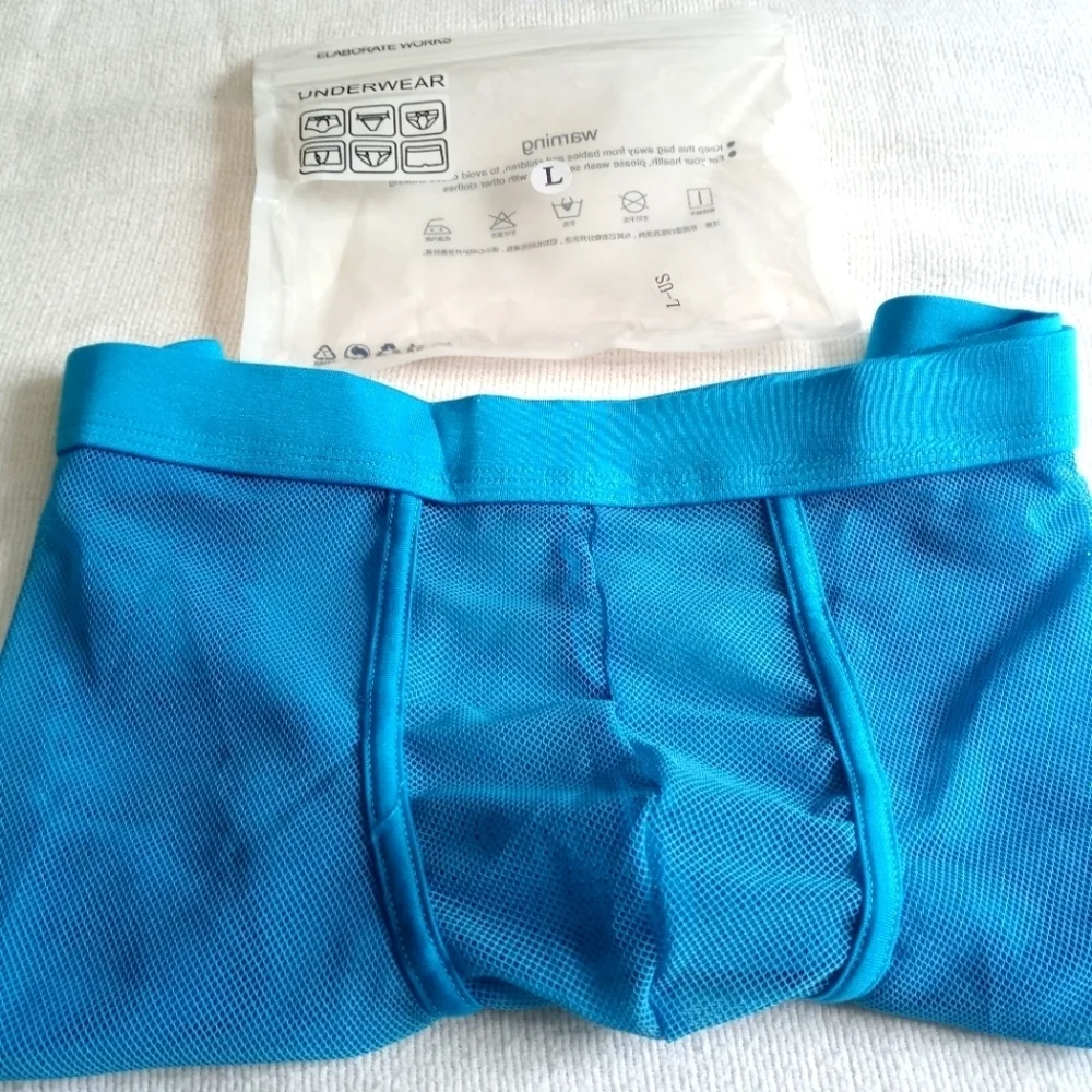 Brand new corwish mens transparent blue size L boxer briefs